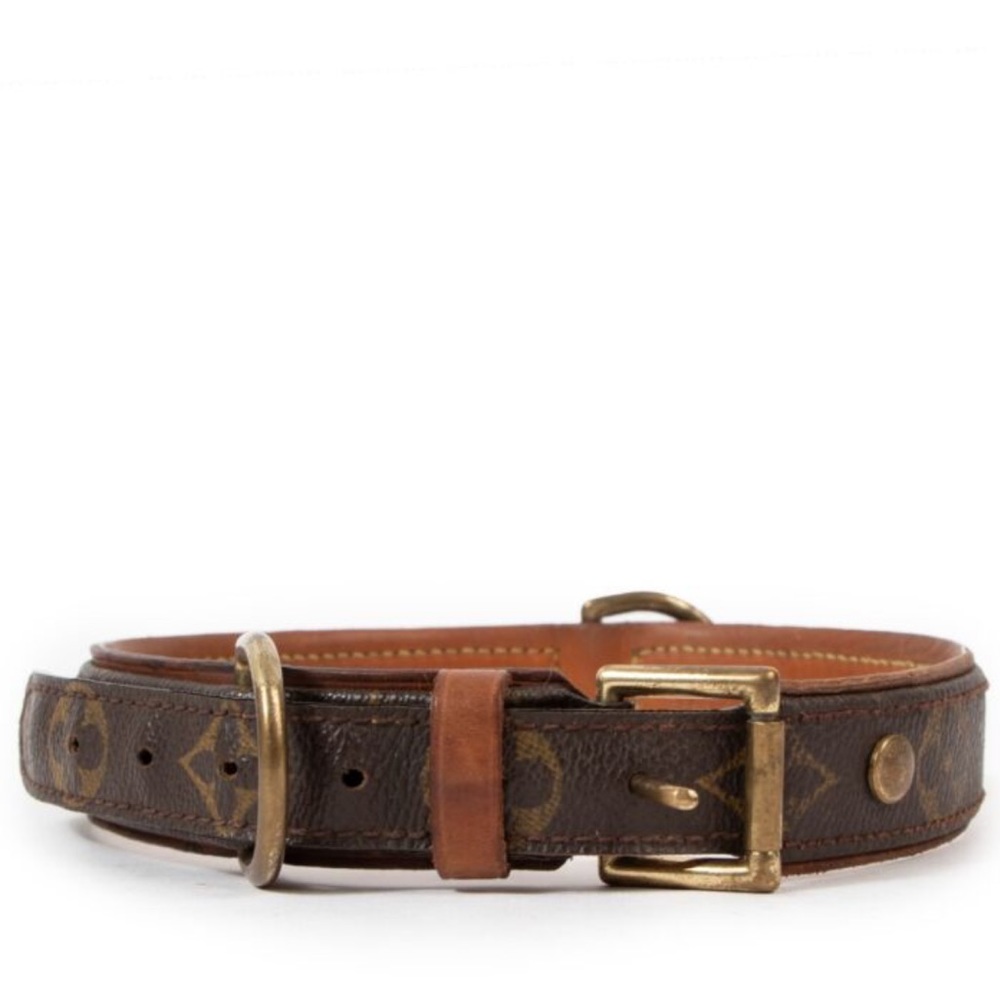 Authentic Louis Vuitton Monogram Baxter Dog Collar